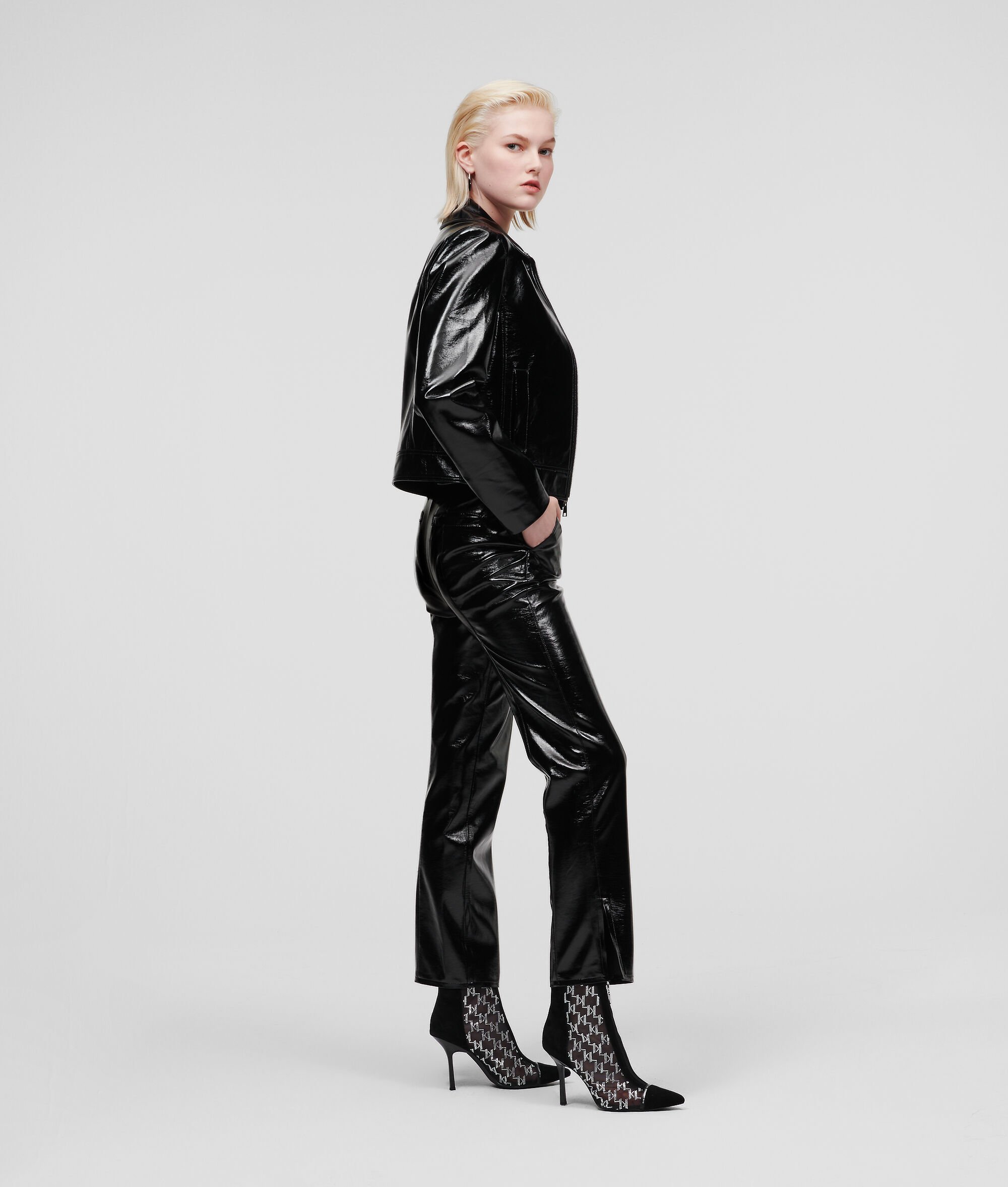 (image for) Eco-Friendly FAUX PATENT LEATHER TROUSERS